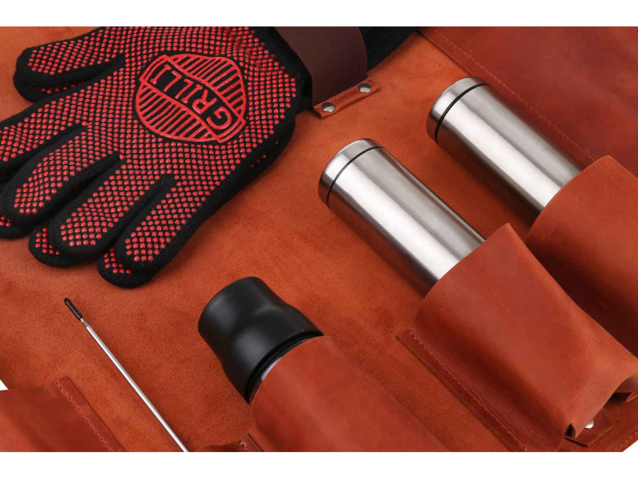Leather grill tool organizer + TOP 10 GRILLI accessories 888044