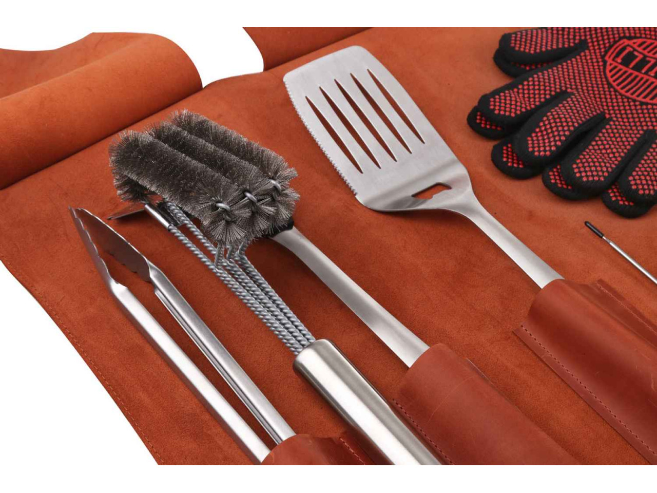 Leather grill tool organizer + TOP 10 GRILLI accessories 888044