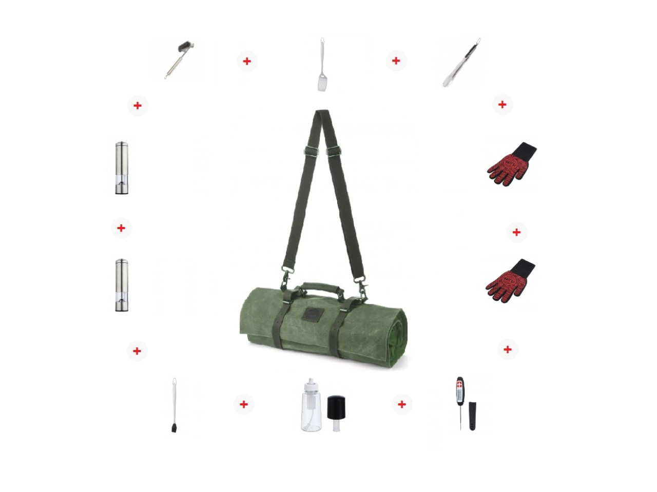 Organizer for Green + BBQ Tools TOP 10 GRILLI Accessories 888011
