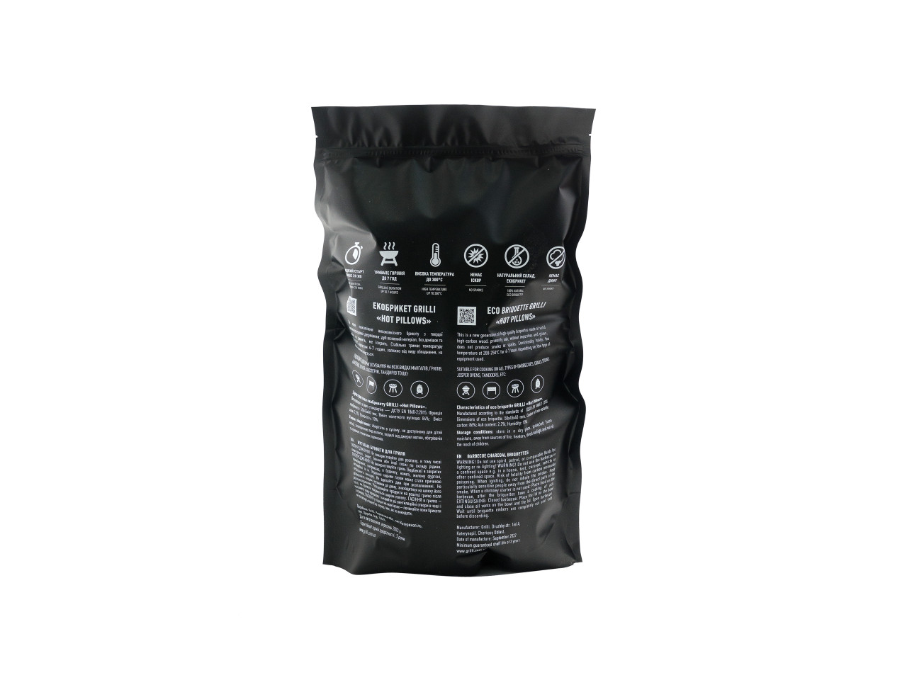 Eco charcoal briquettes up to 7 hours of burning 3 kg HOT PILLOWS GRILLI 777777