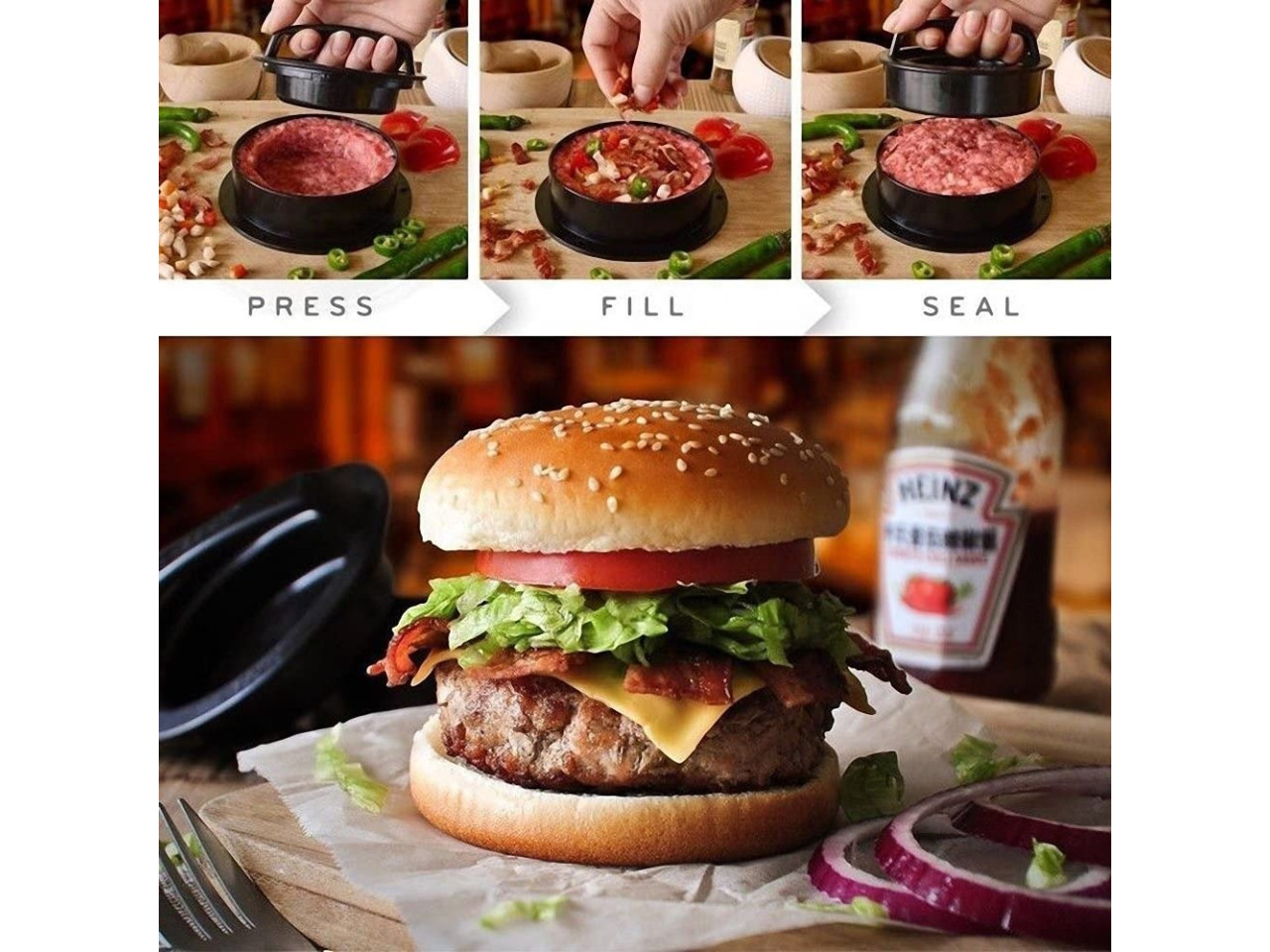 Pražský formulář pro hamburgerové placky + Náplň pro burgery GRILLI 77759