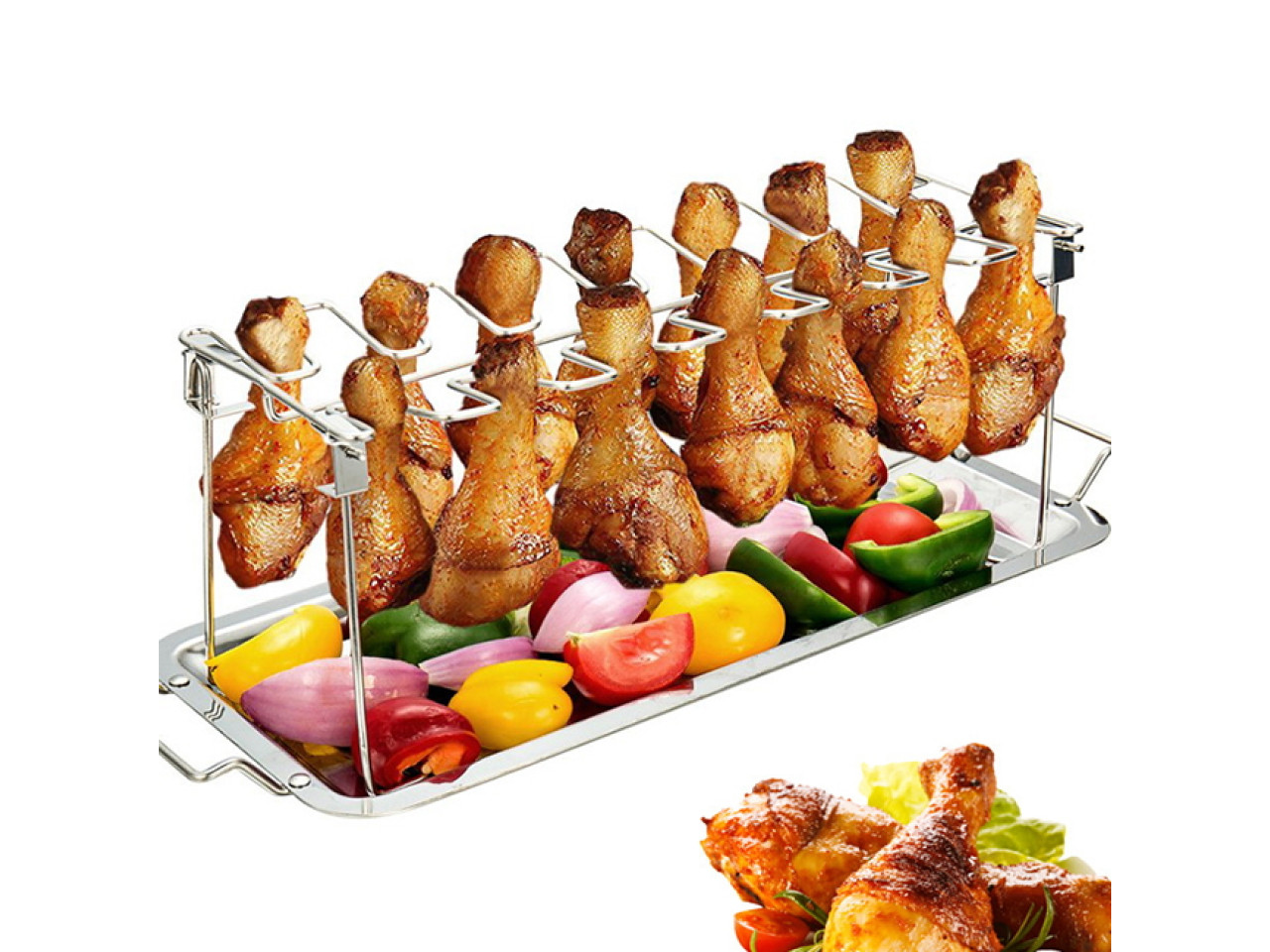 Ständer für Hühnerbeine und -flügel aus Edelstahl GRILLI 9625