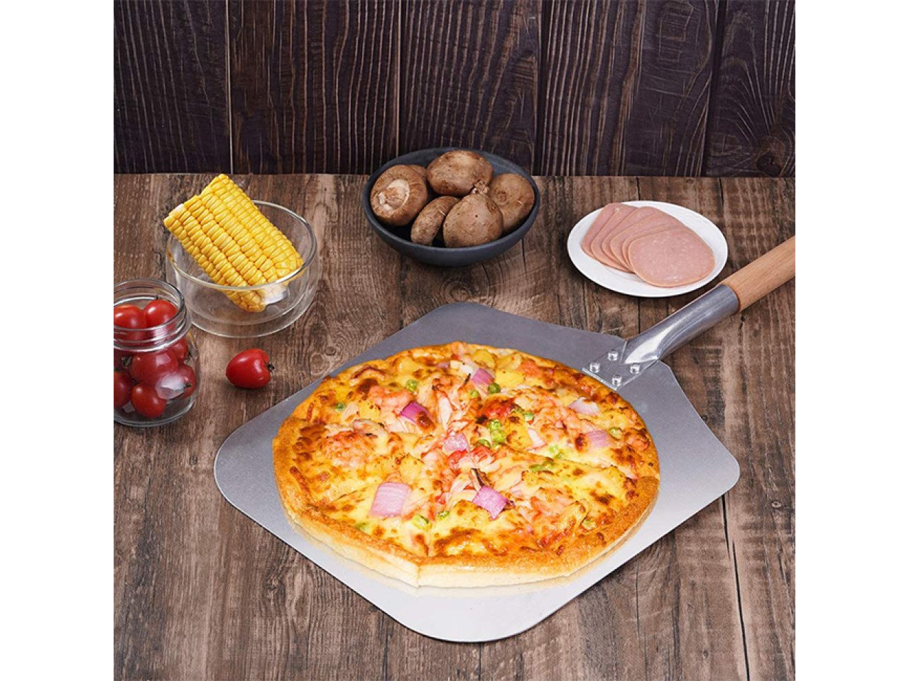 Pizza shovel with wooden handle square 66x30cm GRILLI 9626