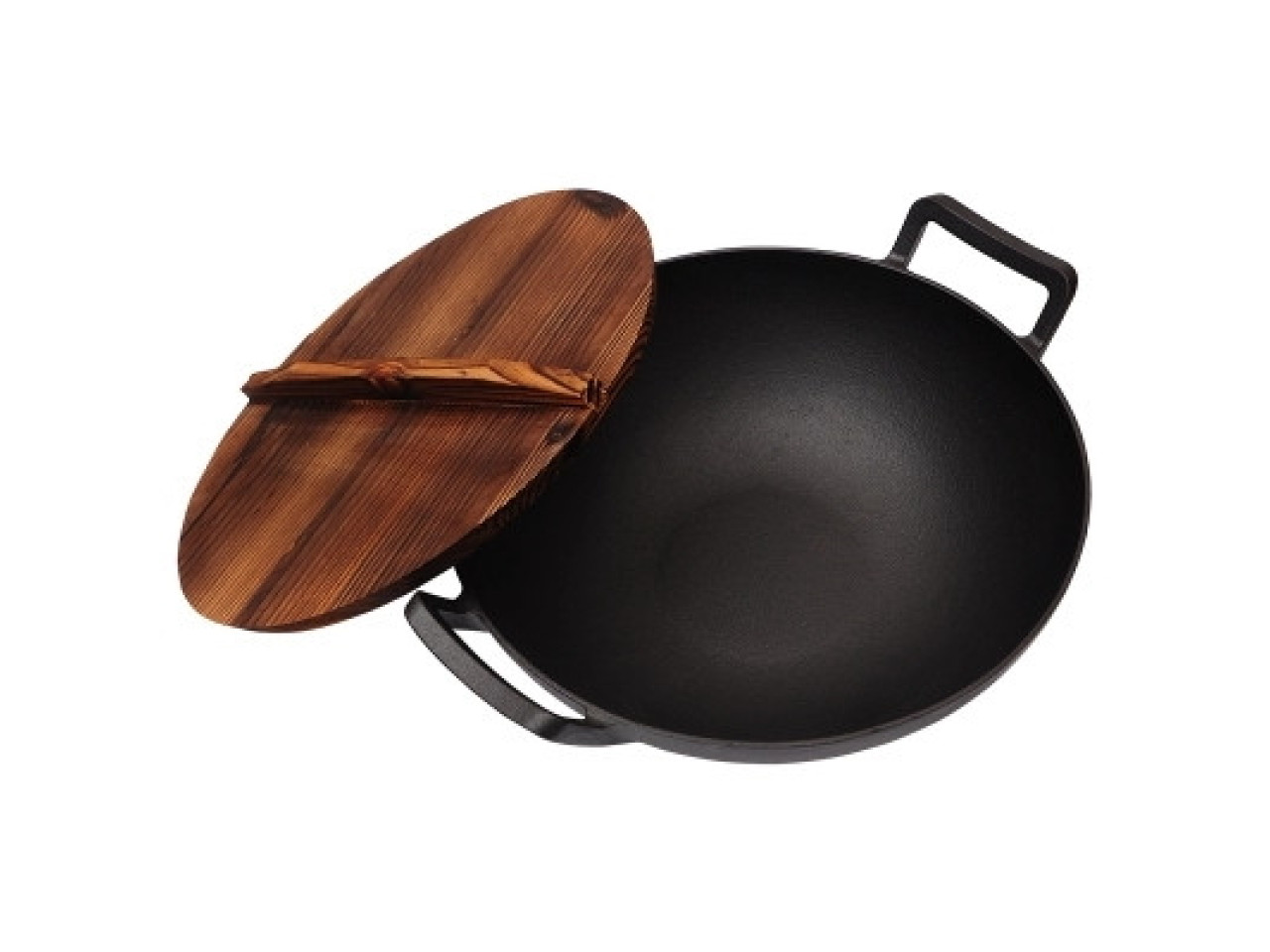Cast iron wok (cauldron) 35.5*10cm with wooden lid GRILLI 9637
