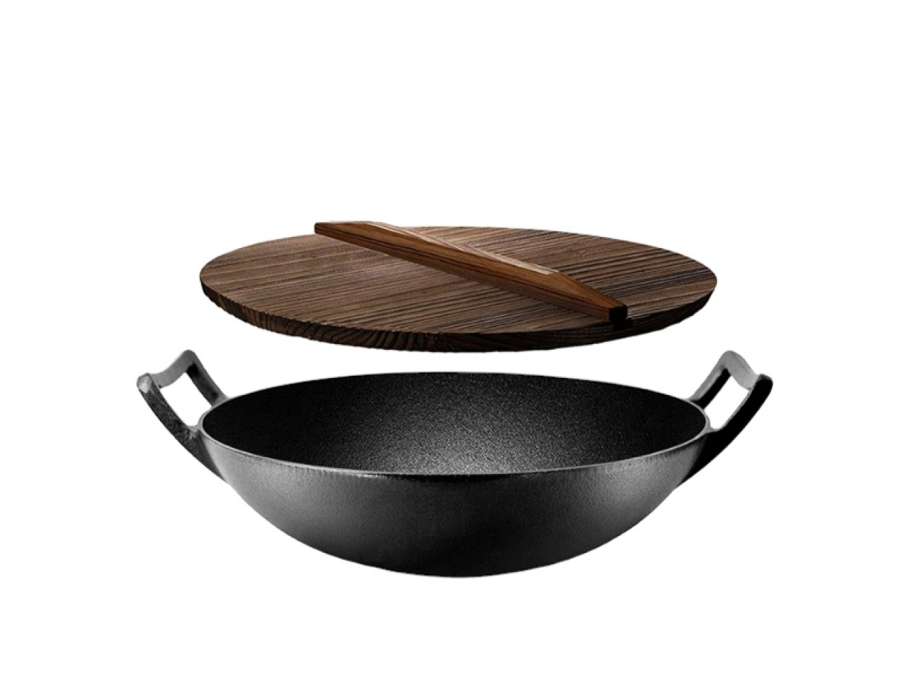 Cast iron wok (cauldron) 35.5*10cm with wooden lid GRILLI 9637