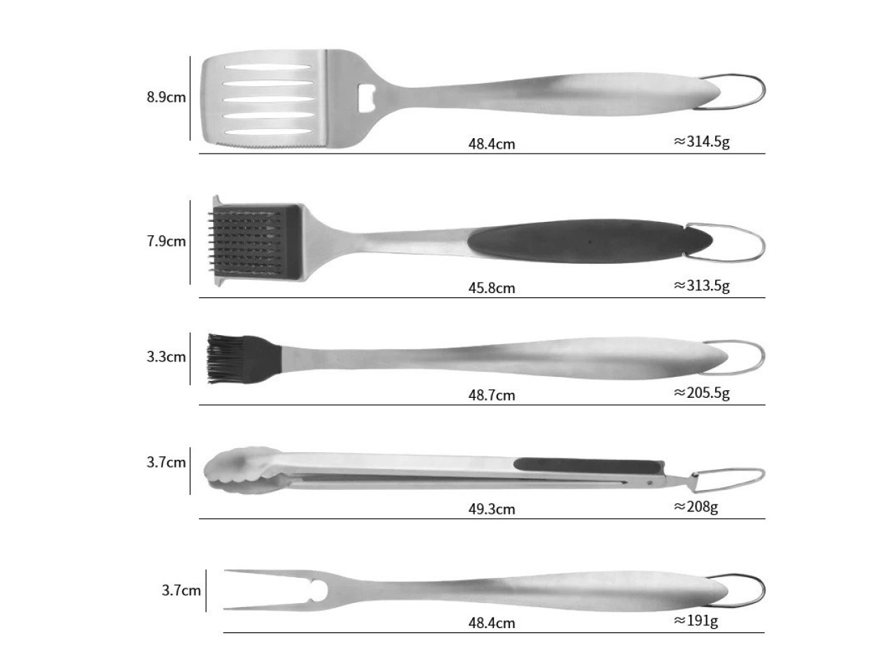 Grill set 6 in 1 stainless steel GRIILLI 700798