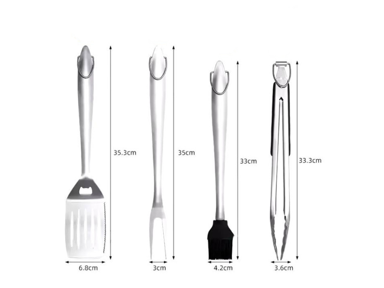 Barbecue set 4 pieces stainless steel GRILLI 777116
