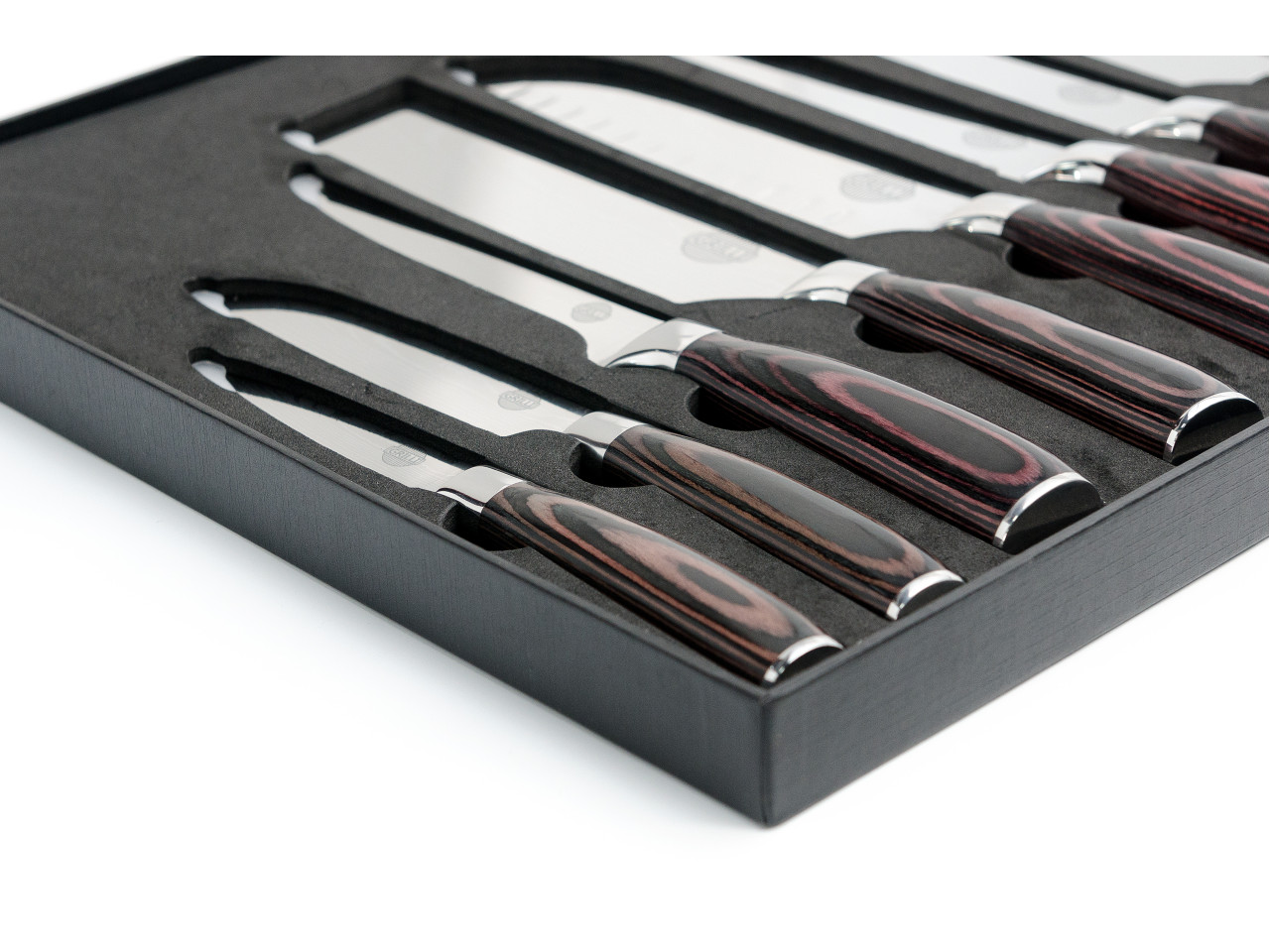 Professional Set of 8 Knives Made of Damascus Steel GRILLI 707001