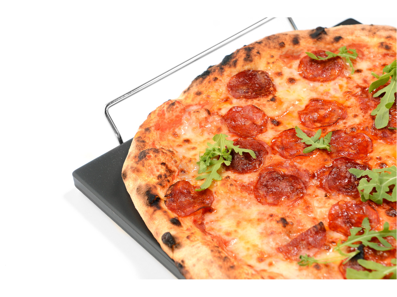 Rectangular сeramic pizza stone 38x30 with handles GRILLI 300380