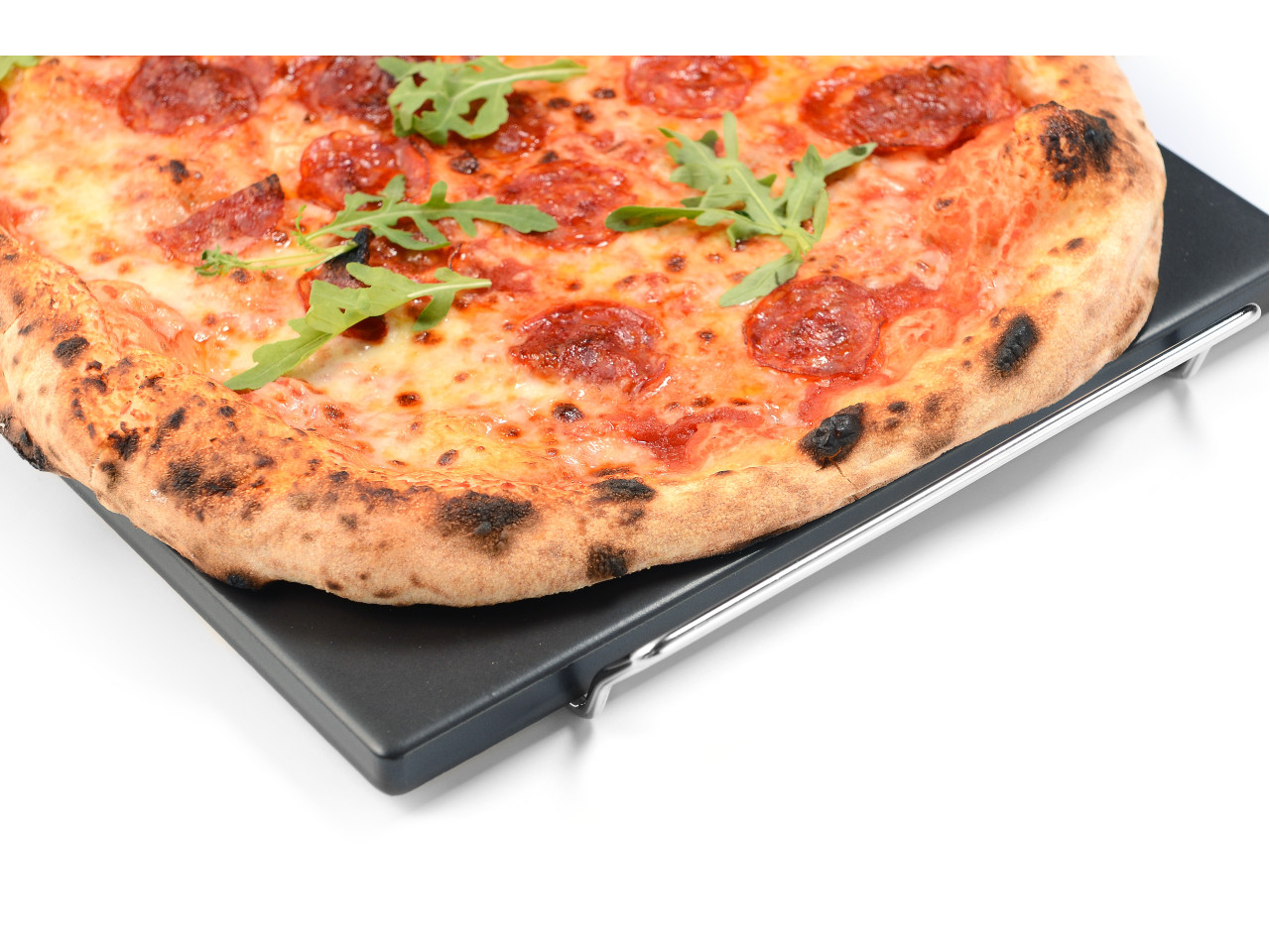 Rectangular сeramic pizza stone 38x30 with handles GRILLI 300380