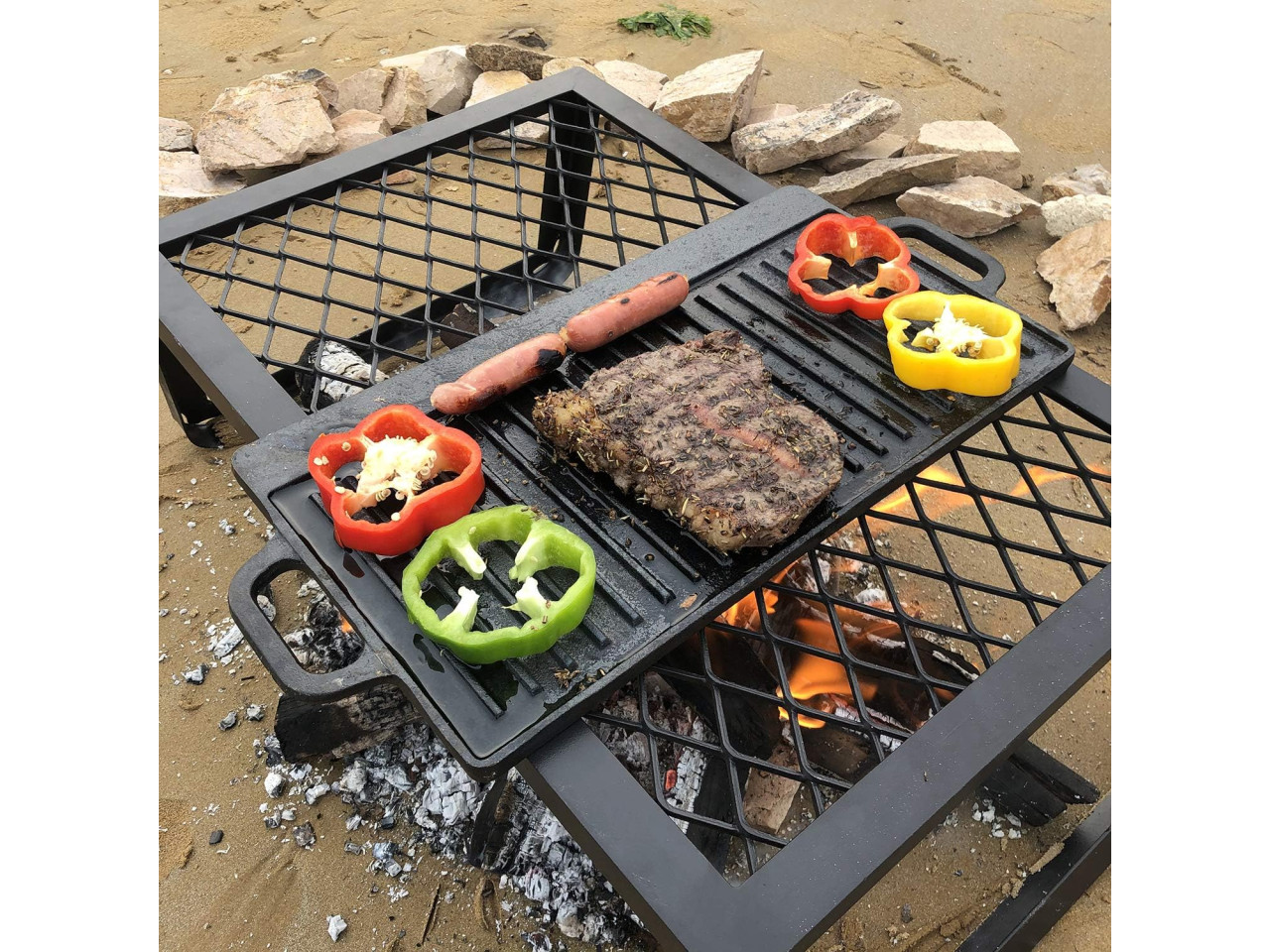 Cast iron plate with handles 46x23x1.5 cm GRILLI 777182