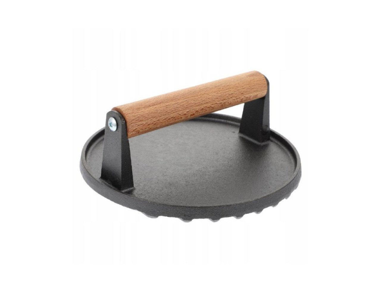 "Cast iron meat press with wooden handle 20 cm GRILLI 777185" in PL would be "Żeliwna prasa do mięsa z drewnianą rączką 20 cm GRILLI 777185".