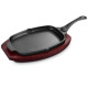 Cast iron frying pan with removable handle on wooden base 33.5x21 cm GRILLI 777201