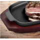 Cast iron frying pan with removable handle on wooden base 33.5x21 cm GRILLI 777201