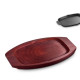 Cast iron frying pan with removable handle on wooden base 33.5x21 cm GRILLI 777201