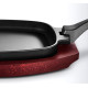 Cast iron frying pan with removable handle on wooden base 33.5x21 cm GRILLI 777201