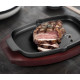 Cast iron frying pan with removable handle on wooden base 33.5x21 cm GRILLI 777201
