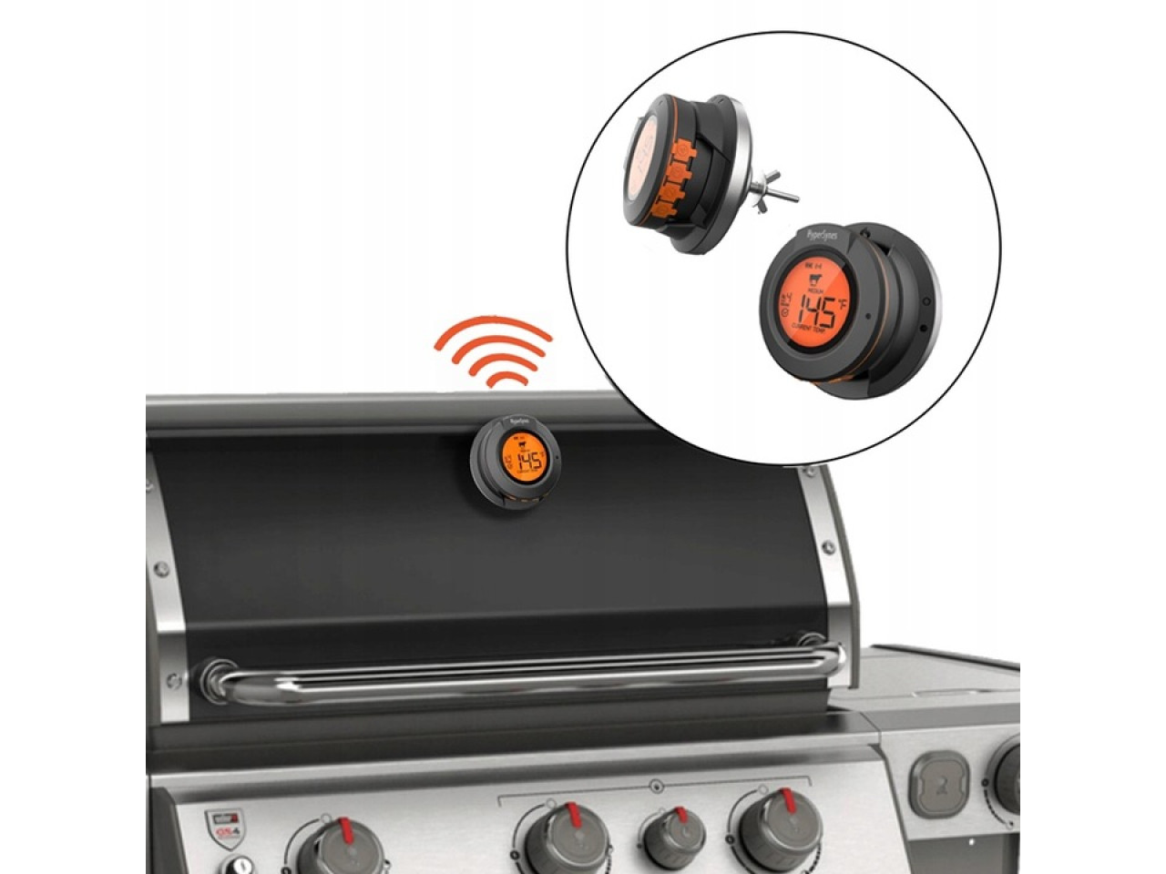 Cyfrowy termometr Bluetooth do grilla z dwoma czujnikami GRILLI 555501