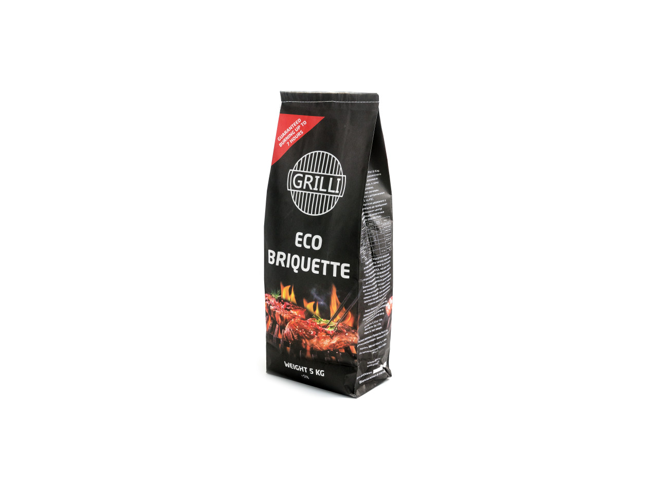 EKO Wood Charcoal Briquette from 4 to 7 hours of burning 5 kg GRILLI 77777