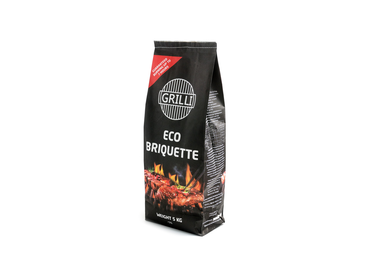 EKO Wood Charcoal Briquette from 4 to 7 hours of burning 5 kg GRILLI 77777